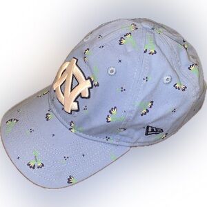 UNC Carolina Tarheels Basketball New Era Sky Blue Floral Adjustable Ball Cap OS